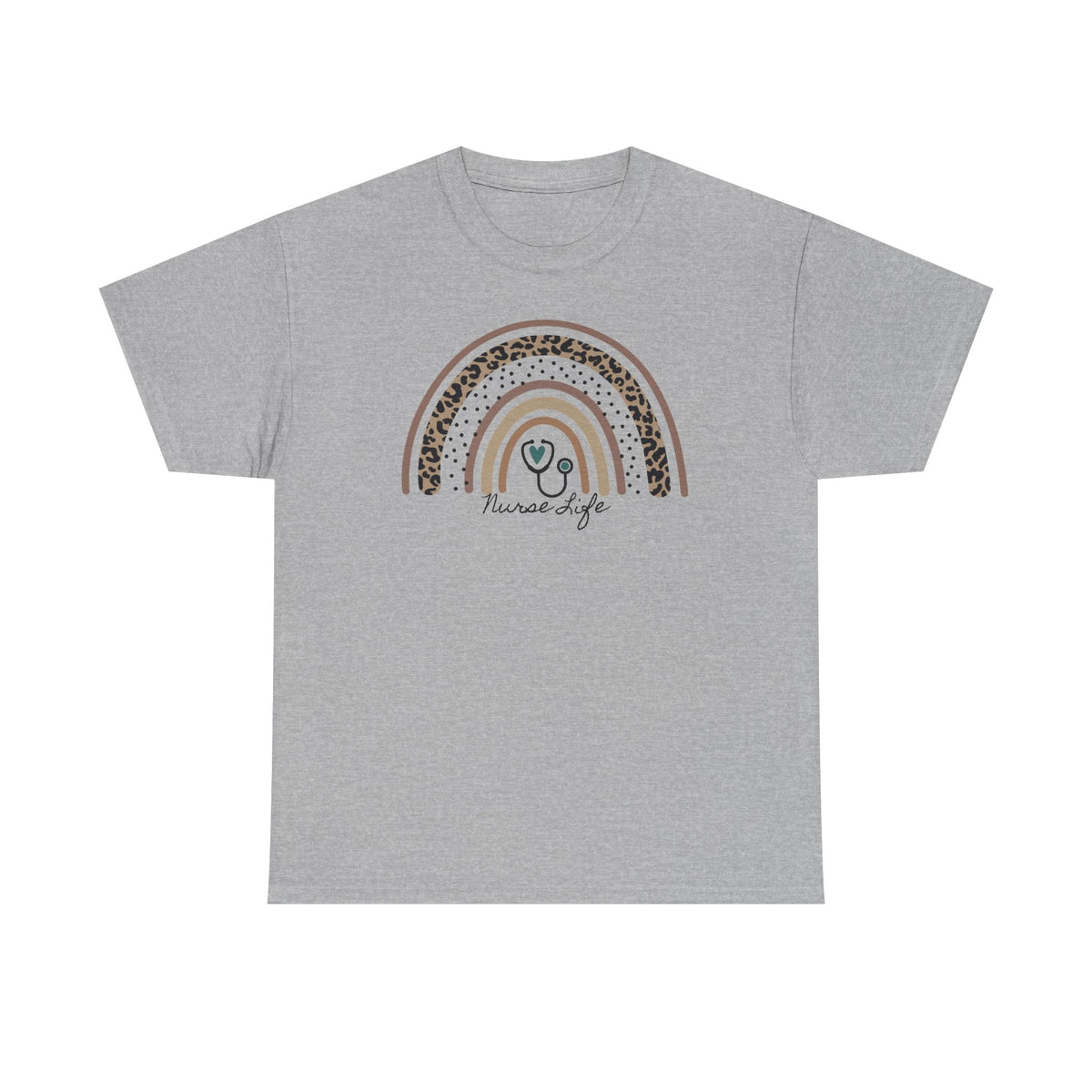 Nurse Life Rainbow Tee - Cute Neutral Stethoscope Graphic T-Shirt