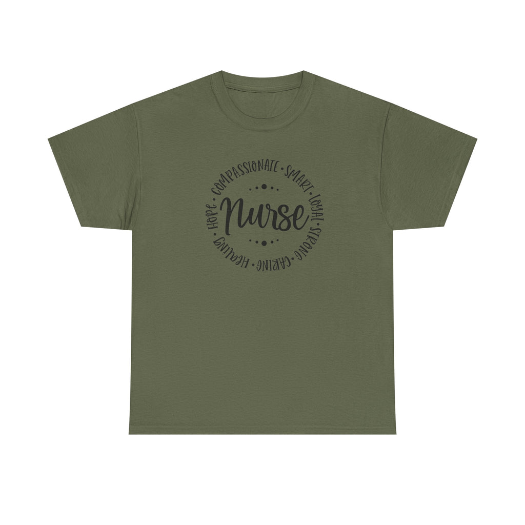 Nurse Circle Words T‑Shirt — Compassionate, Smart, Caring Nurse Tee