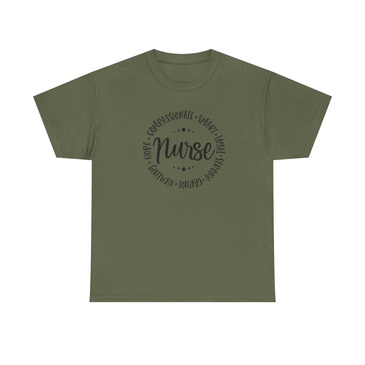Nurse Circle Words T‑Shirt — Compassionate, Smart, Caring Nurse Tee