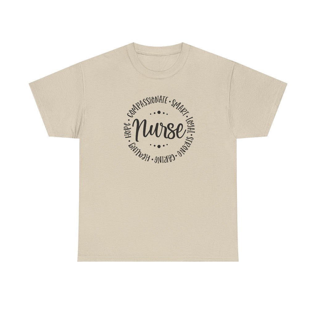 Nurse Circle Words T‑Shirt — Compassionate, Smart, Caring Nurse Tee