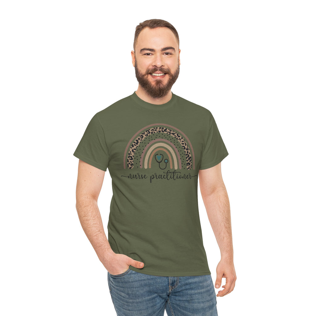 Nurse Practitioner Rainbow T-Shirt — Boho Stethoscope Tee for Nurses