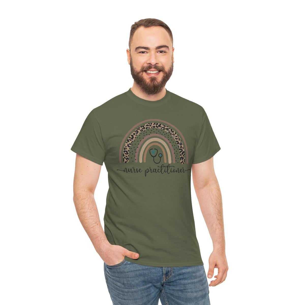 Nurse Practitioner Rainbow T-Shirt — Boho Stethoscope Tee for Nurses