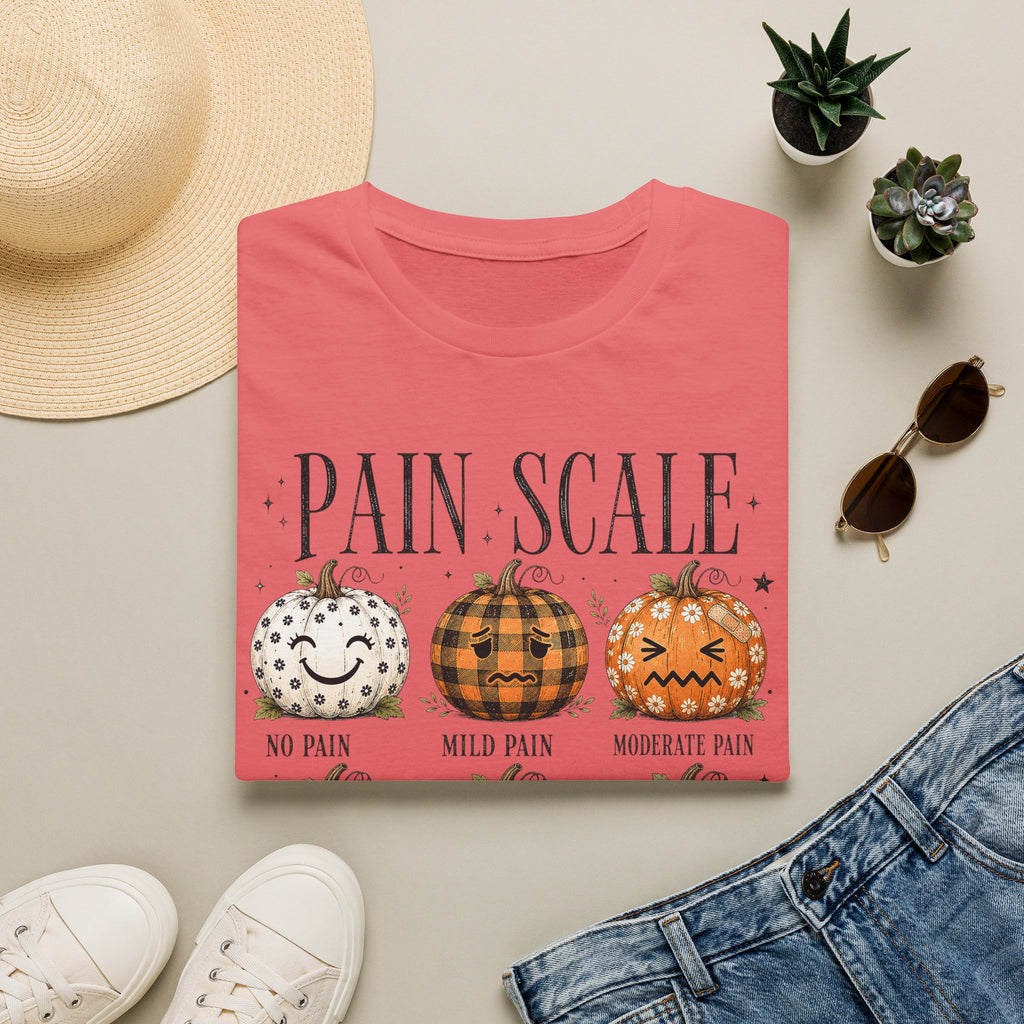 Pain Scale Pumpkin T-Shirt — Halloween Pumpkin Faces Graphic Tee