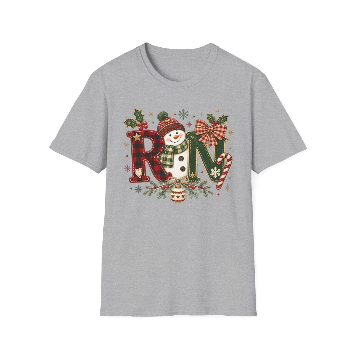 RN Snowman Holiday T-Shirt — Cute Nurse Christmas Tee