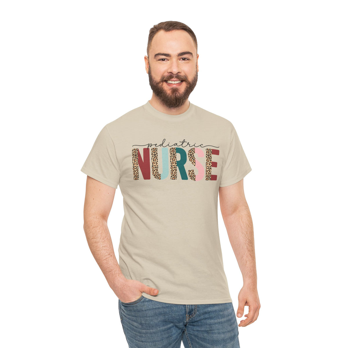 RN Pediatric Tee — Colorful Leopard