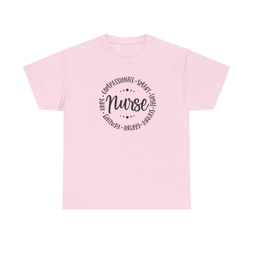 Nurse Circle Words T‑Shirt — Compassionate, Smart, Caring Nurse Tee