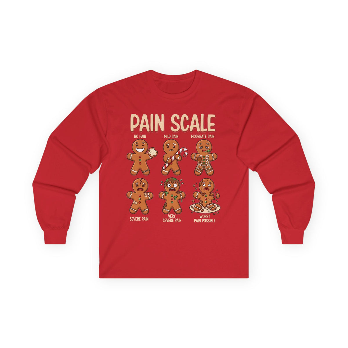 Pain Scale Gingerbread Long Sleeve Tee