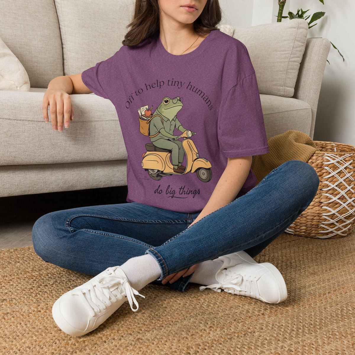 "Off to help tiny humans do big things" t-shirt