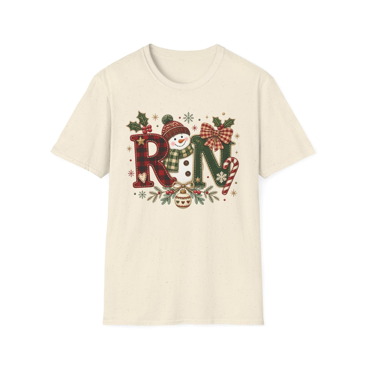 RN Snowman Holiday T-Shirt — Cute Nurse Christmas Tee
