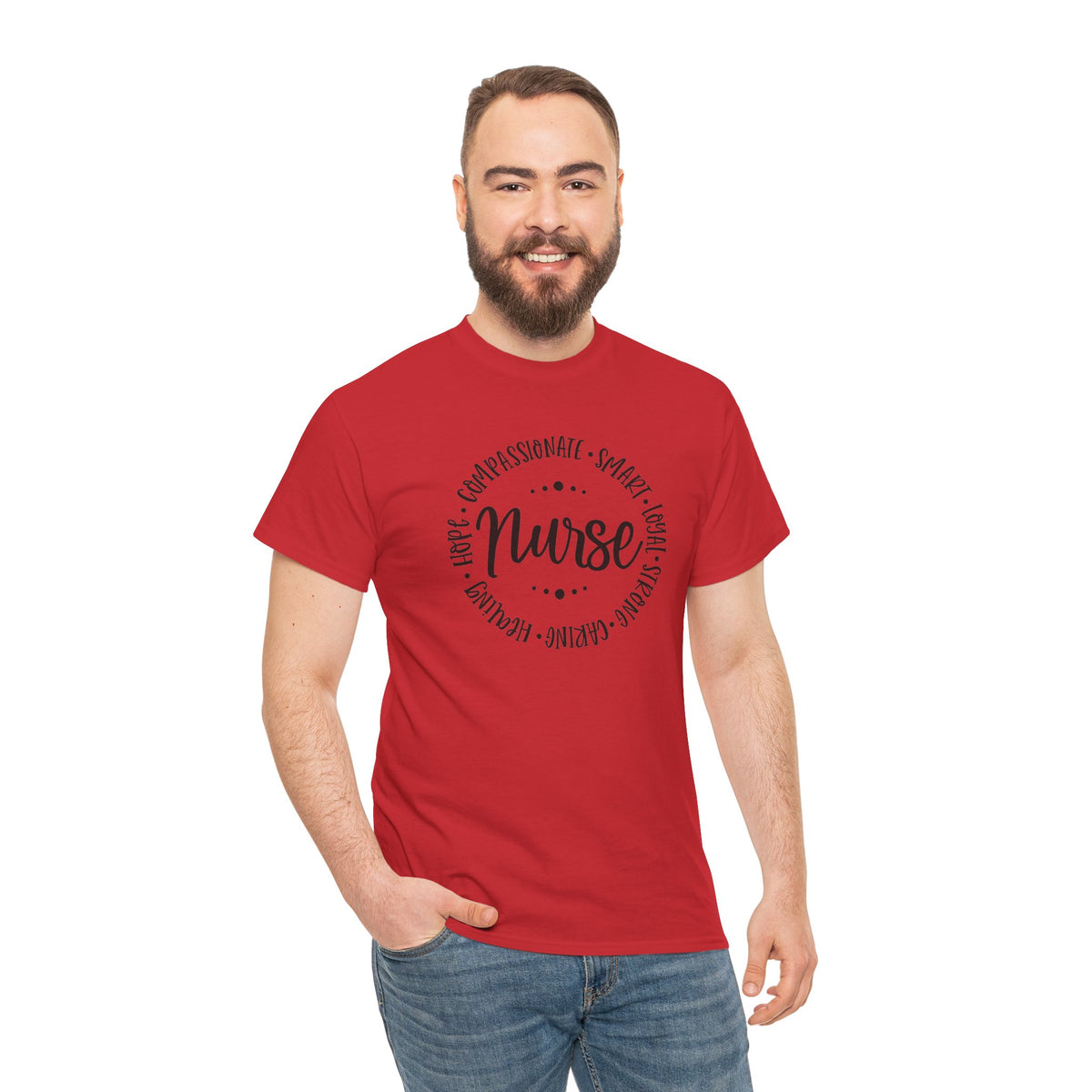 Nurse Circle Words T‑Shirt — Compassionate, Smart, Caring Nurse Tee
