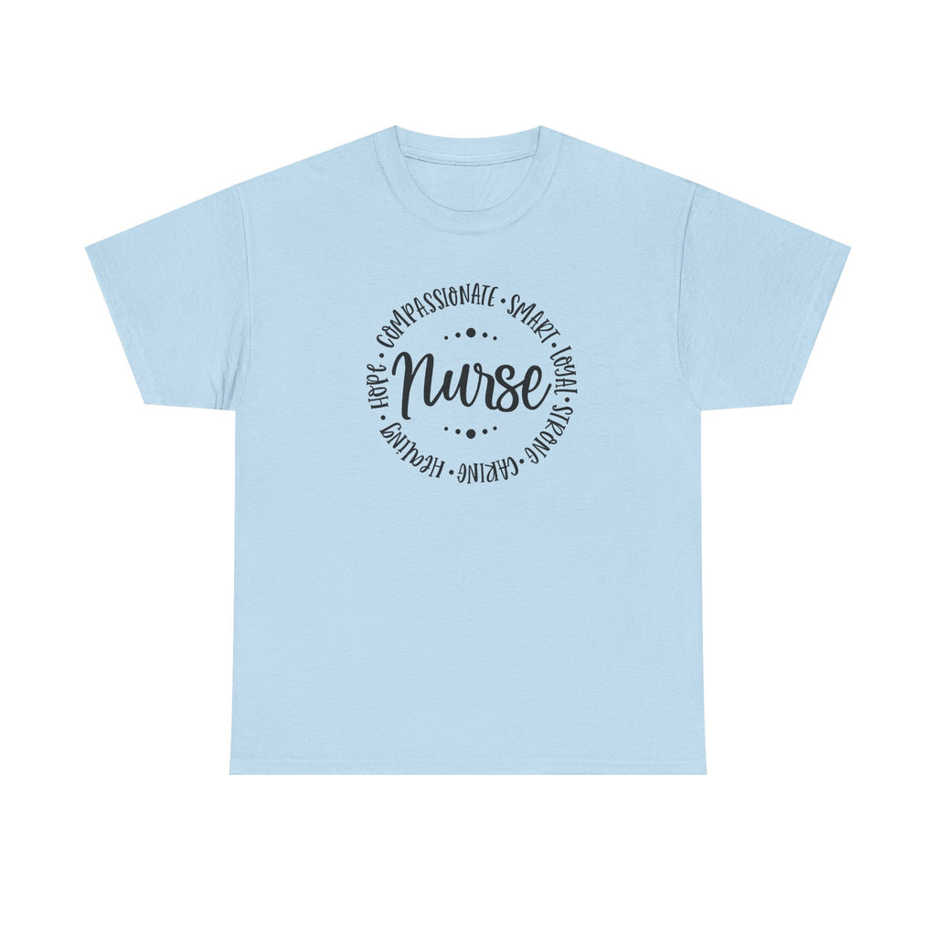 Nurse Circle Words T‑Shirt — Compassionate, Smart, Caring Nurse Tee