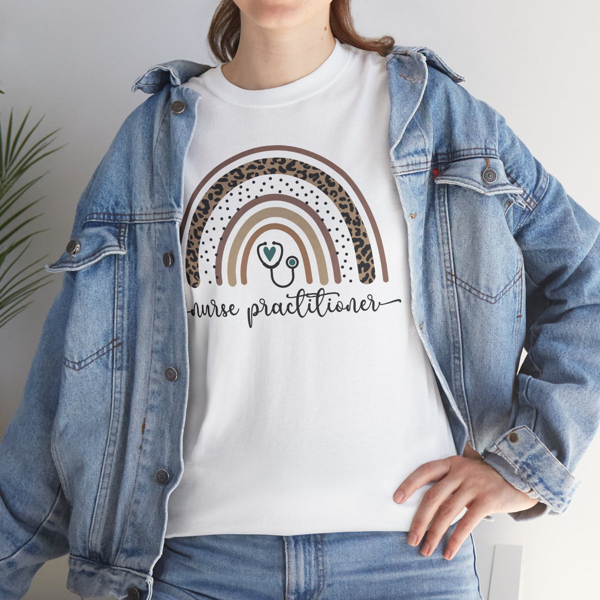 Nurse Practitioner Rainbow T-Shirt — Boho Stethoscope Tee for Nurses