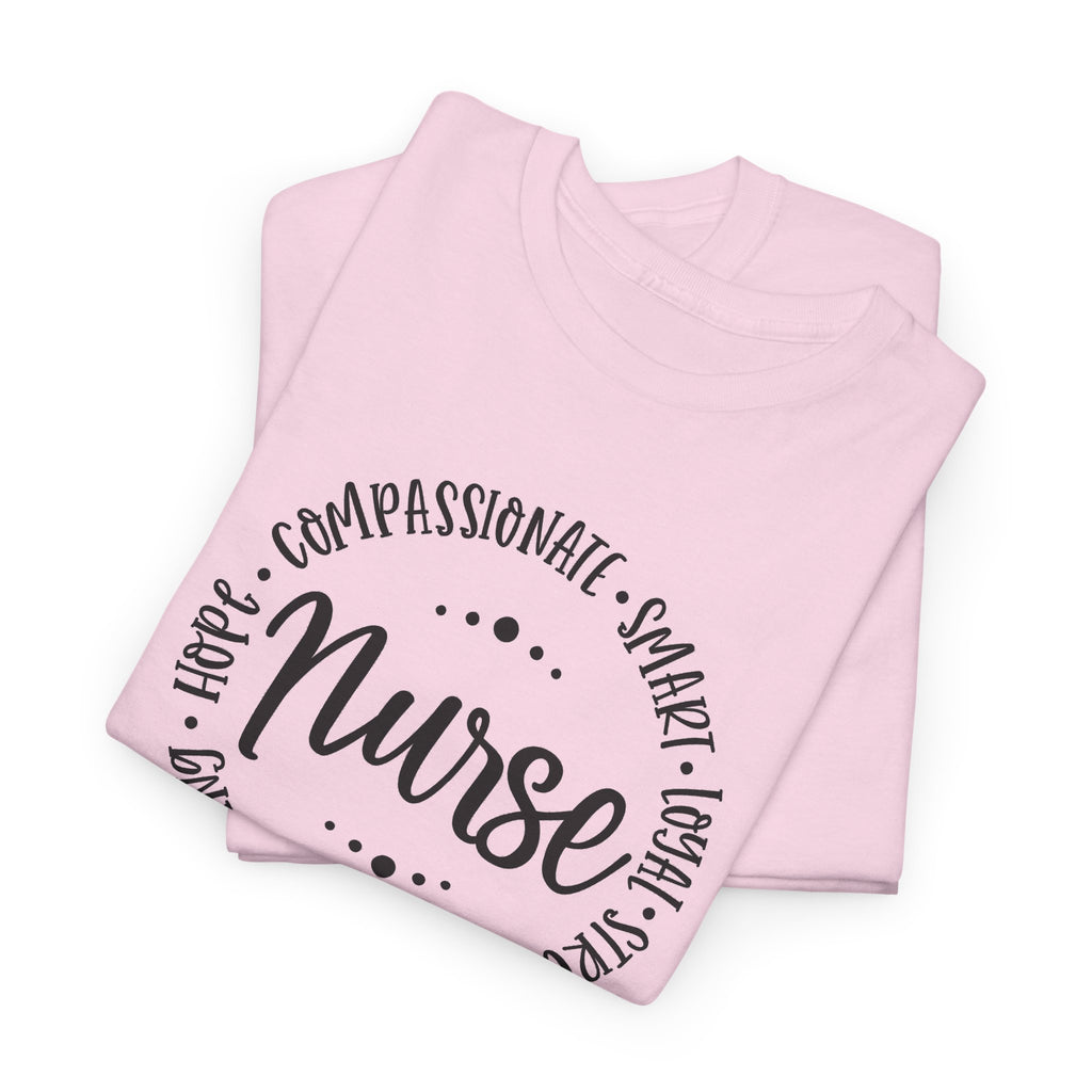 Nurse Circle Words T‑Shirt — Compassionate, Smart, Caring Nurse Tee