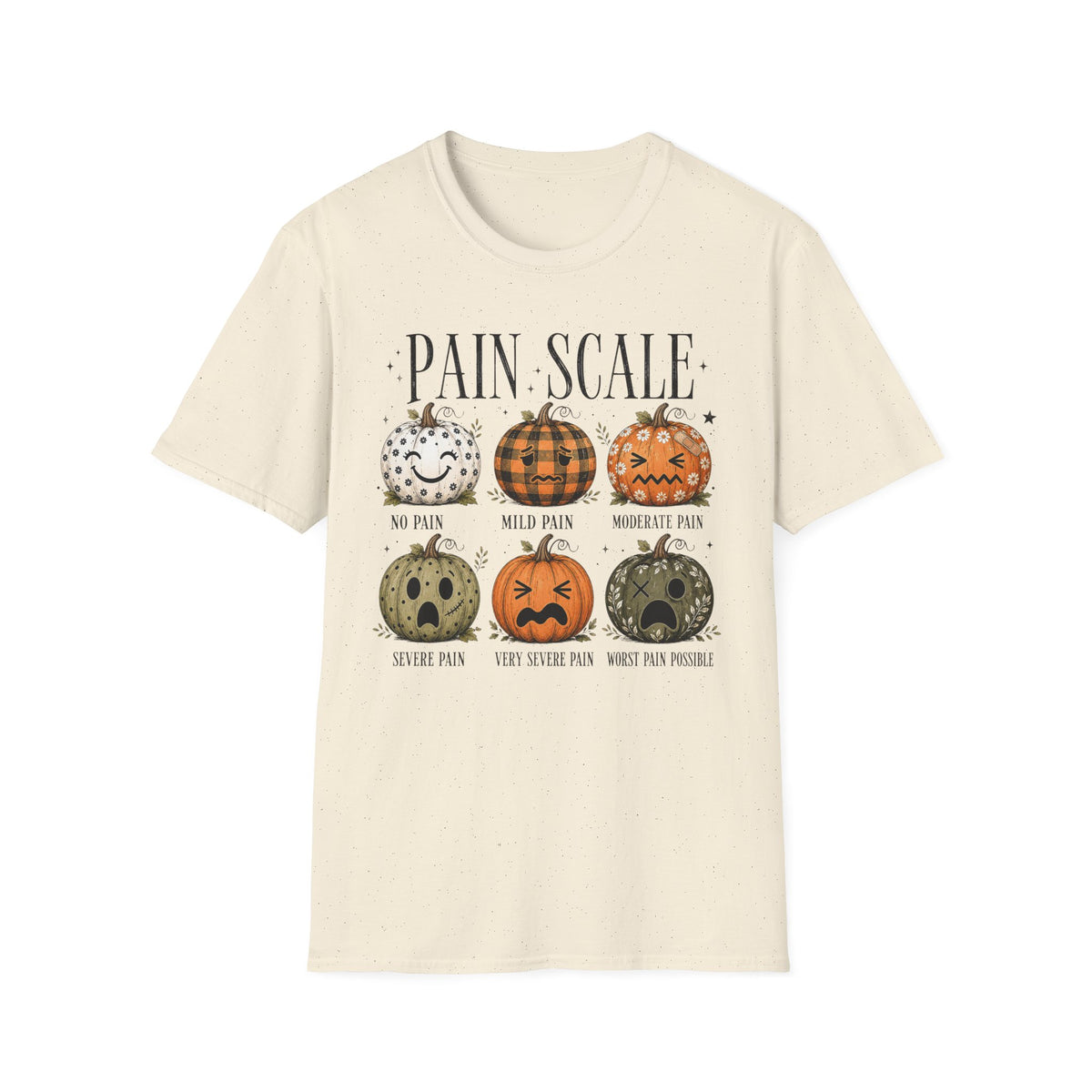 Pain Scale Pumpkin T-Shirt — Halloween Pumpkin Faces Graphic Tee