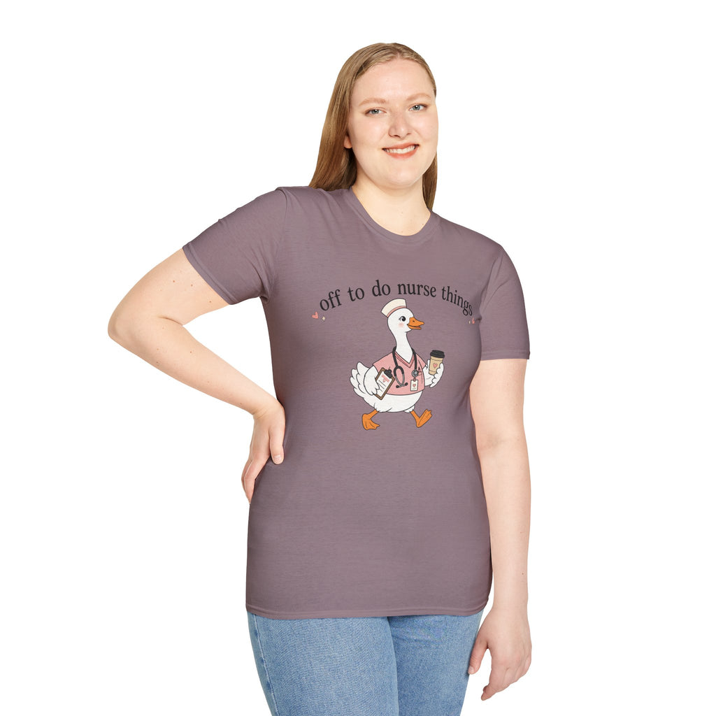 Nurse Goose T‑Shirt – "Off to Do Nurse Things" Cute Medical Crew Tee
