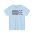 RN Leopard Print T‑Shirt — Pink Stethoscope Graphic Tee for Nurses