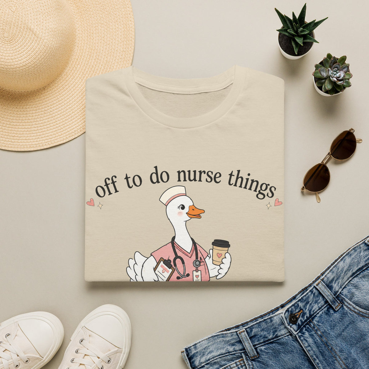 Nurse Goose T‑Shirt – "Off to Do Nurse Things" Cute Medical Crew Tee