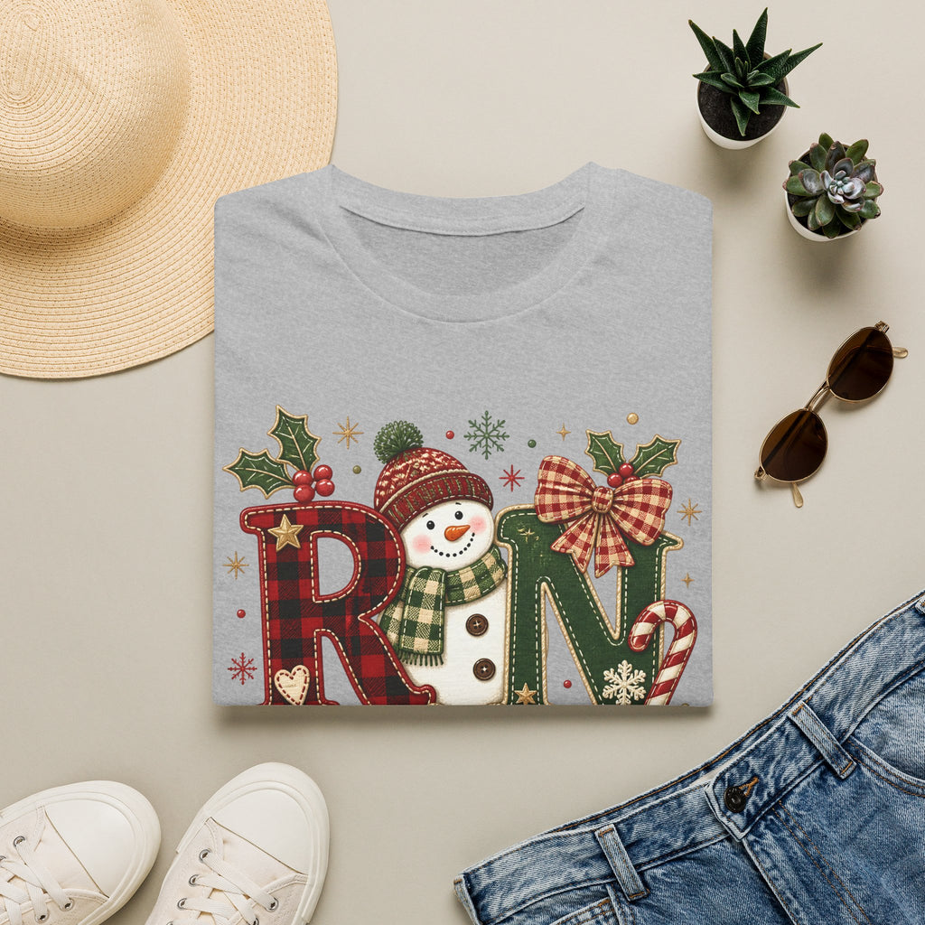 RN Snowman Holiday T-Shirt — Cute Nurse Christmas Tee