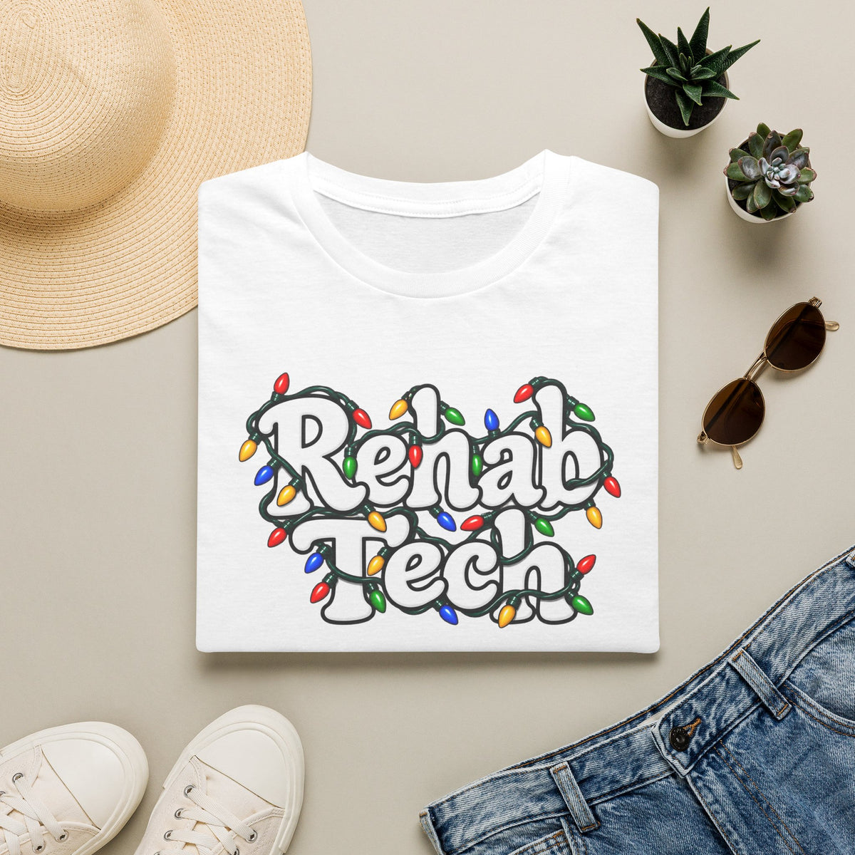 Rehab Tech Christmas Lights T-Shirt