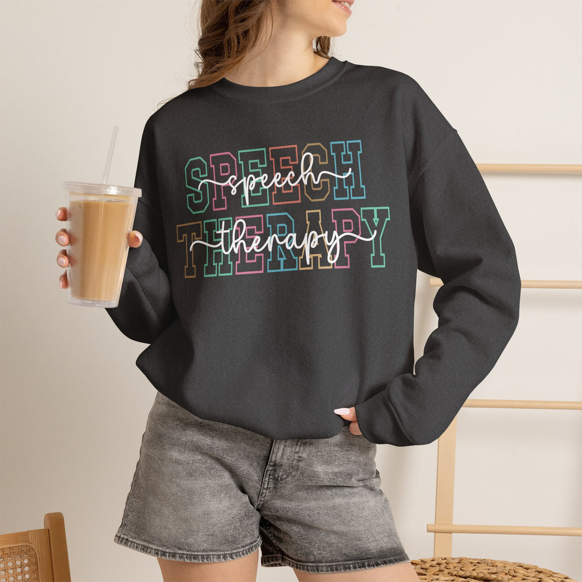 ST Colorful outline crewneck sweatshirt