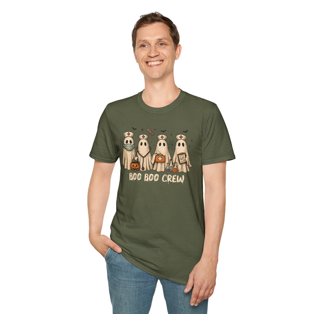 Nurse Boo Boo Crew White Halloween T‑Shirt