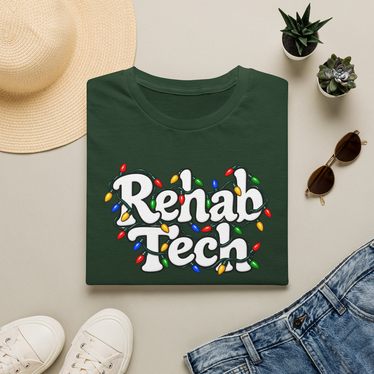 Rehab Tech Christmas Lights T-Shirt