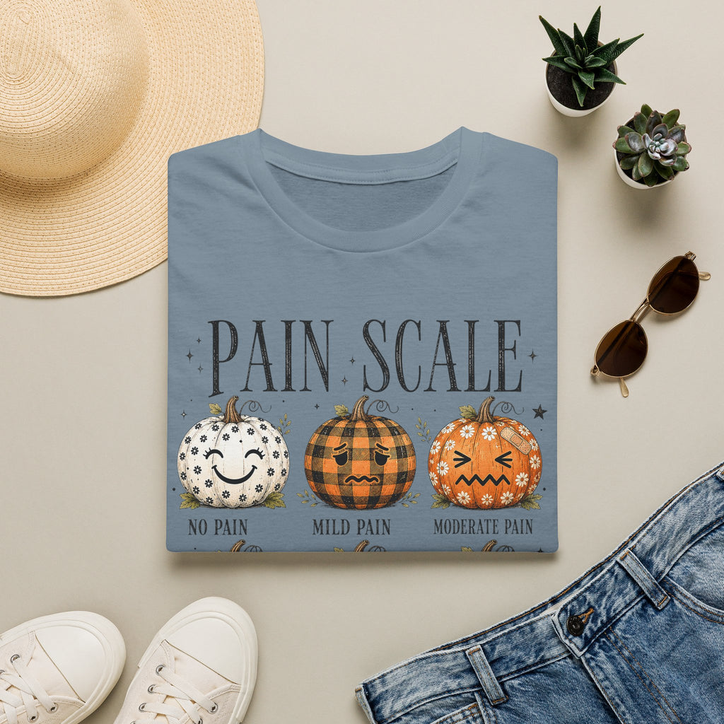Pain Scale Pumpkin T-Shirt — Halloween Pumpkin Faces Graphic Tee