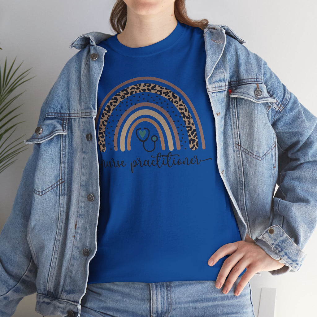 Nurse Practitioner Rainbow T-Shirt — Boho Stethoscope Tee for Nurses