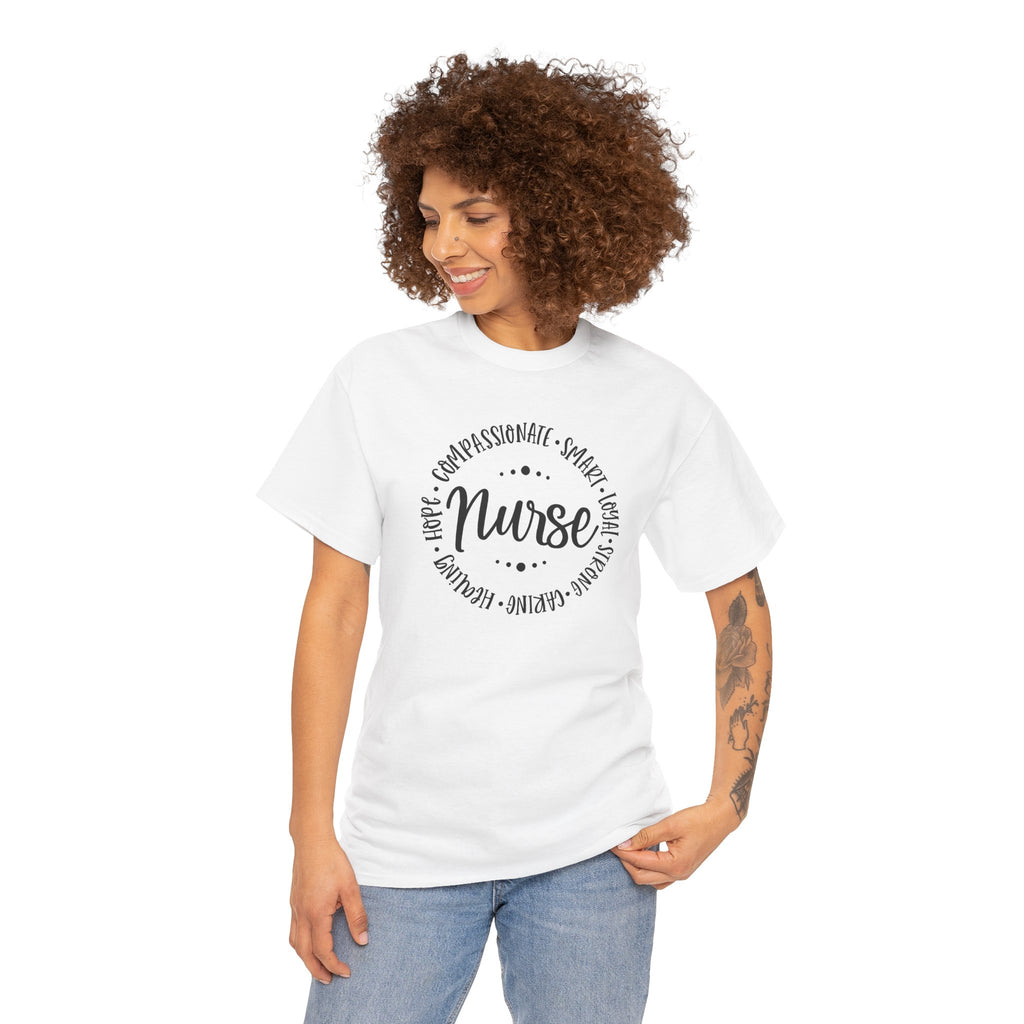Nurse Circle Words T‑Shirt — Compassionate, Smart, Caring Nurse Tee