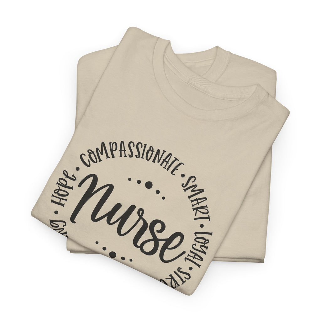 Nurse Circle Words T‑Shirt — Compassionate, Smart, Caring Nurse Tee