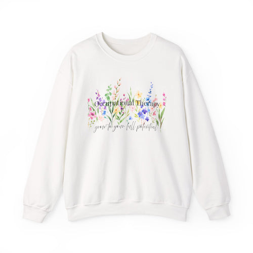 Floral Inspirational Crewneck Sweatshirt — "You Are Wildflower" Botanical Graphic