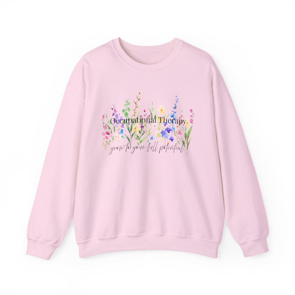 Floral Inspirational Crewneck Sweatshirt — "You Are Wildflower" Botanical Graphic