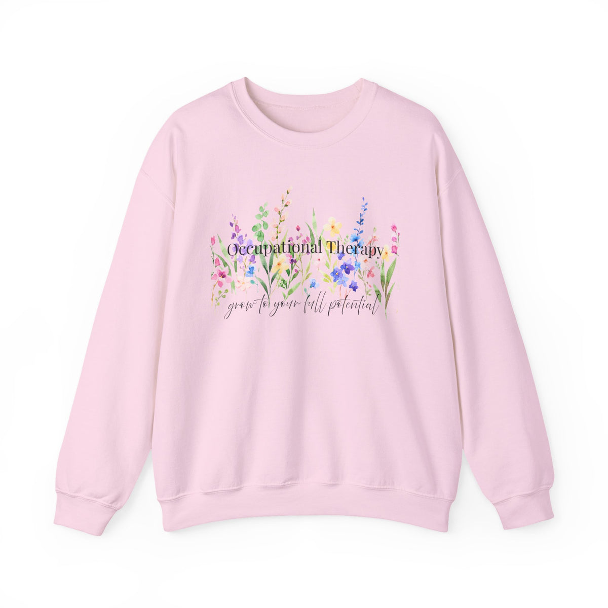 Floral Inspirational Crewneck Sweatshirt — "You Are Wildflower" Botanical Graphic