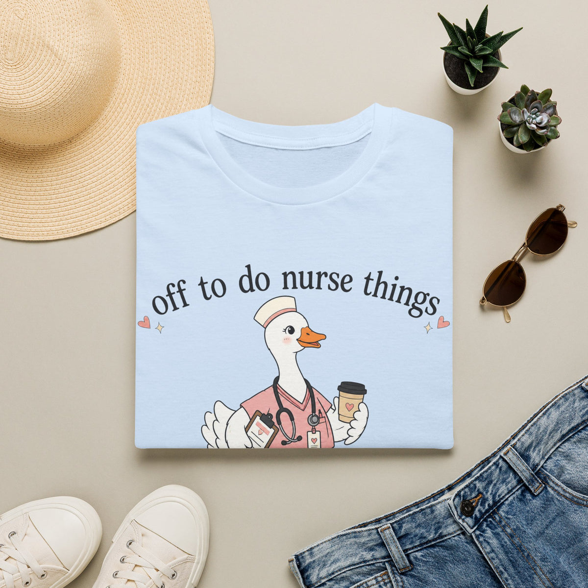 Nurse Goose T‑Shirt – "Off to Do Nurse Things" Cute Medical Crew Tee