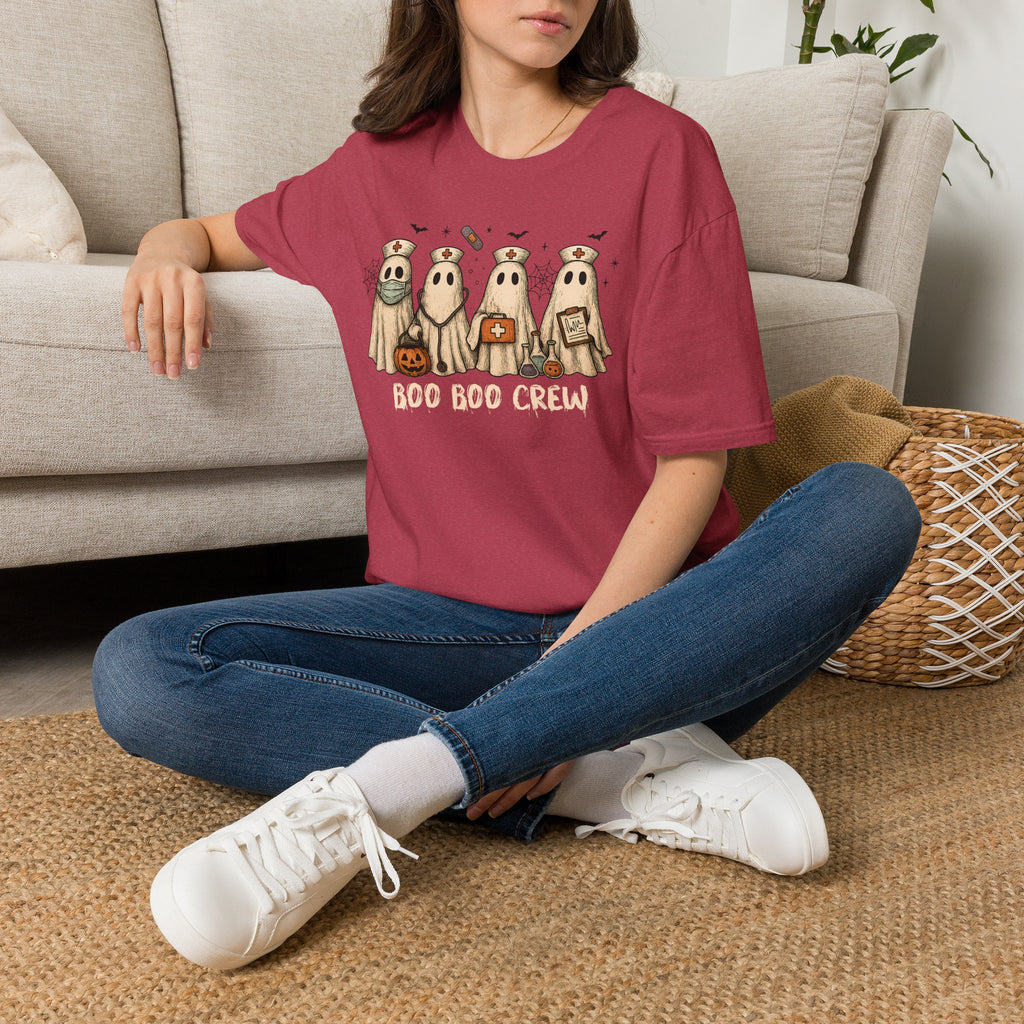 Nurse Boo Boo Crew White Halloween T‑Shirt