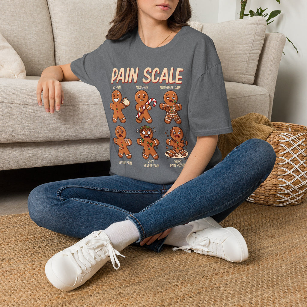 Pain Scale Gingerbread T-Shirt – Funny Holiday Pain Meter Tee for Bakers & Christmas Lovers