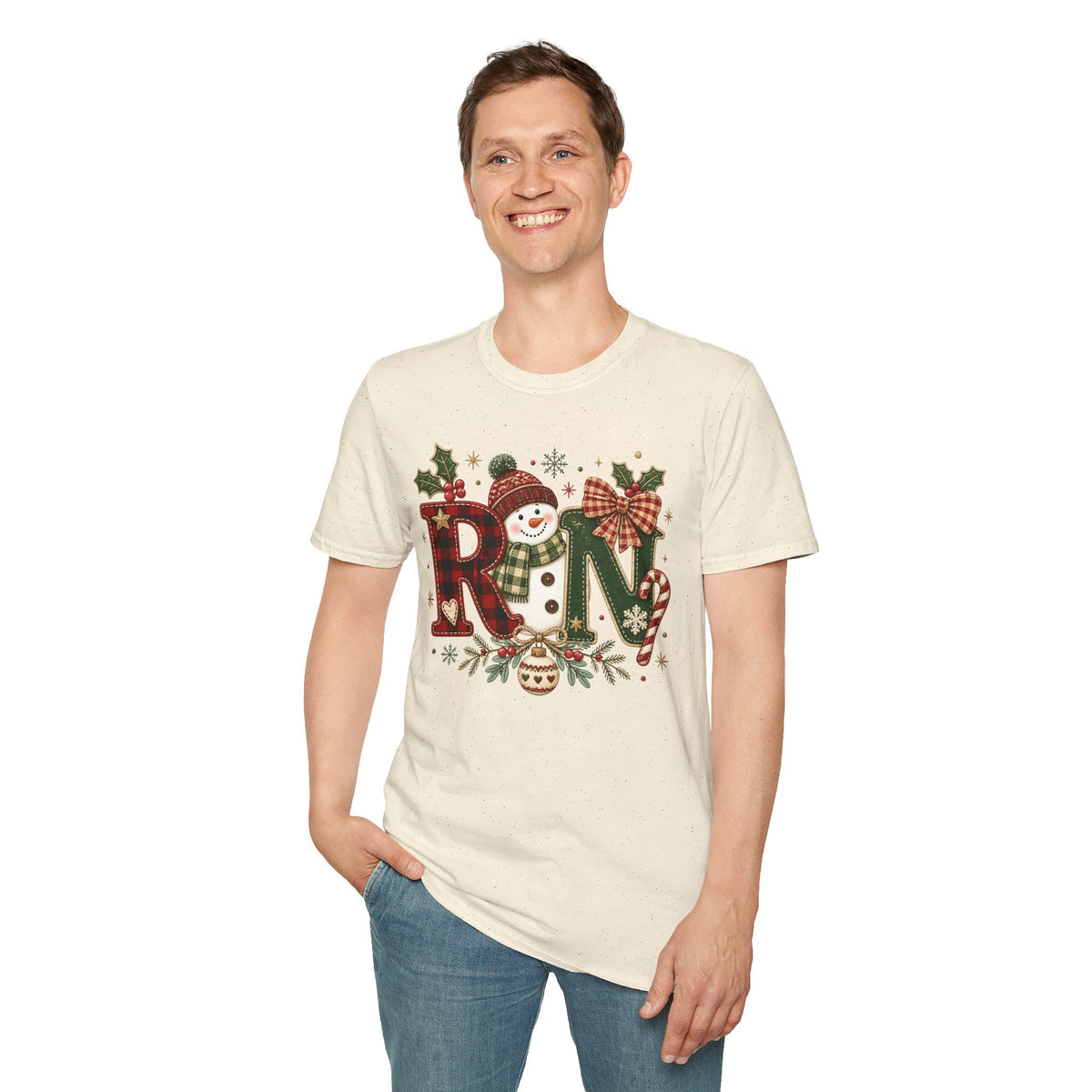 RN Snowman Holiday T-Shirt — Cute Nurse Christmas Tee