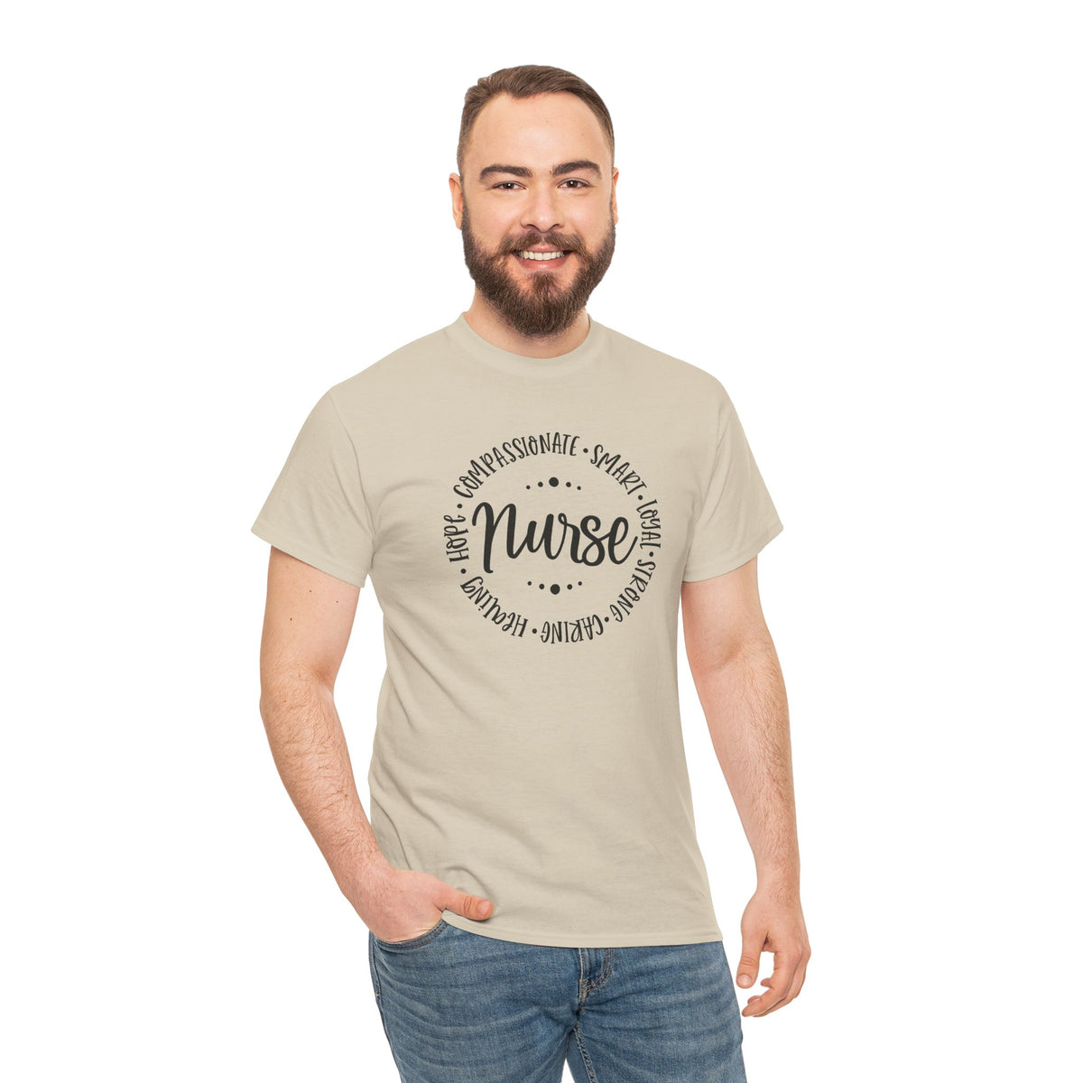 Nurse Circle Words T‑Shirt — Compassionate, Smart, Caring Nurse Tee