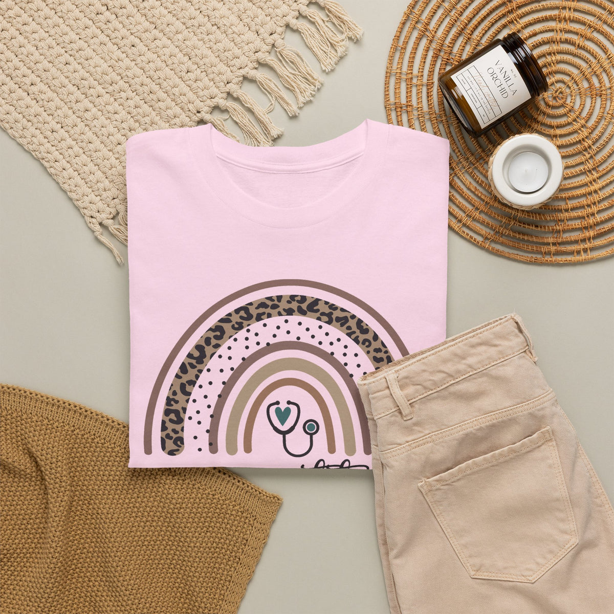 Nurse Practitioner Rainbow T-Shirt — Boho Stethoscope Tee for Nurses
