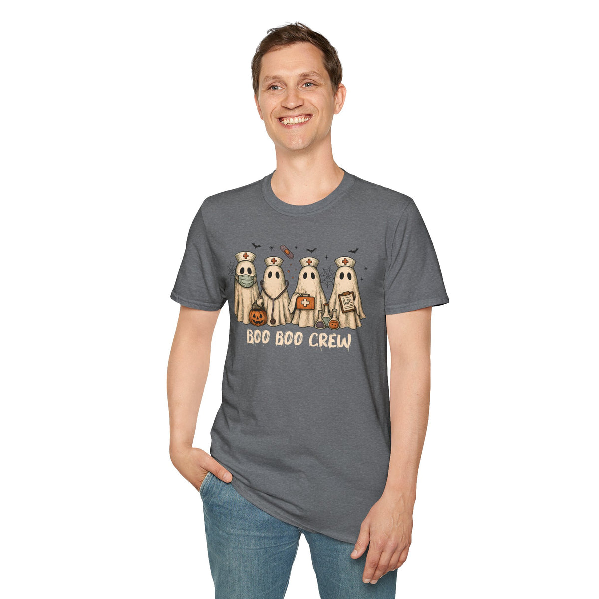 Nurse Boo Boo Crew White Halloween T‑Shirt