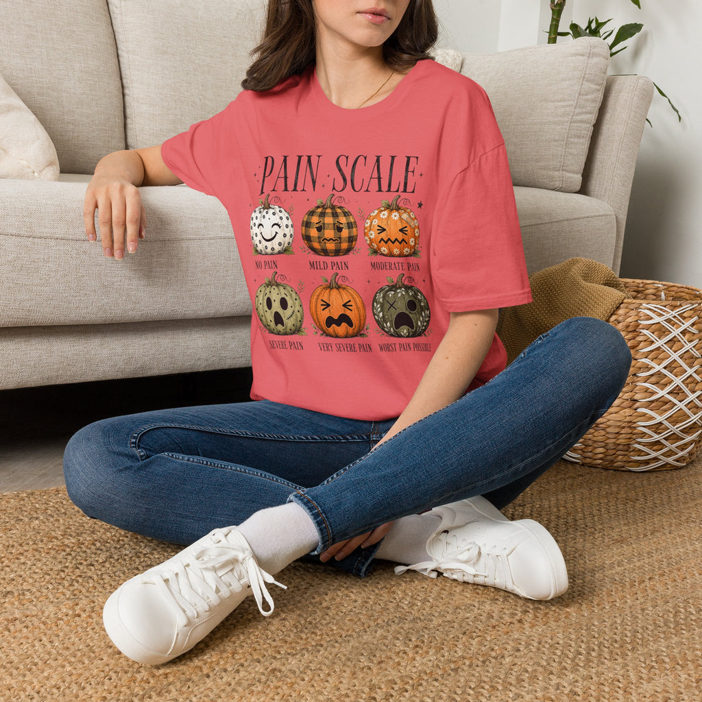 Pain Scale Pumpkin T-Shirt — Halloween Pumpkin Faces Graphic Tee