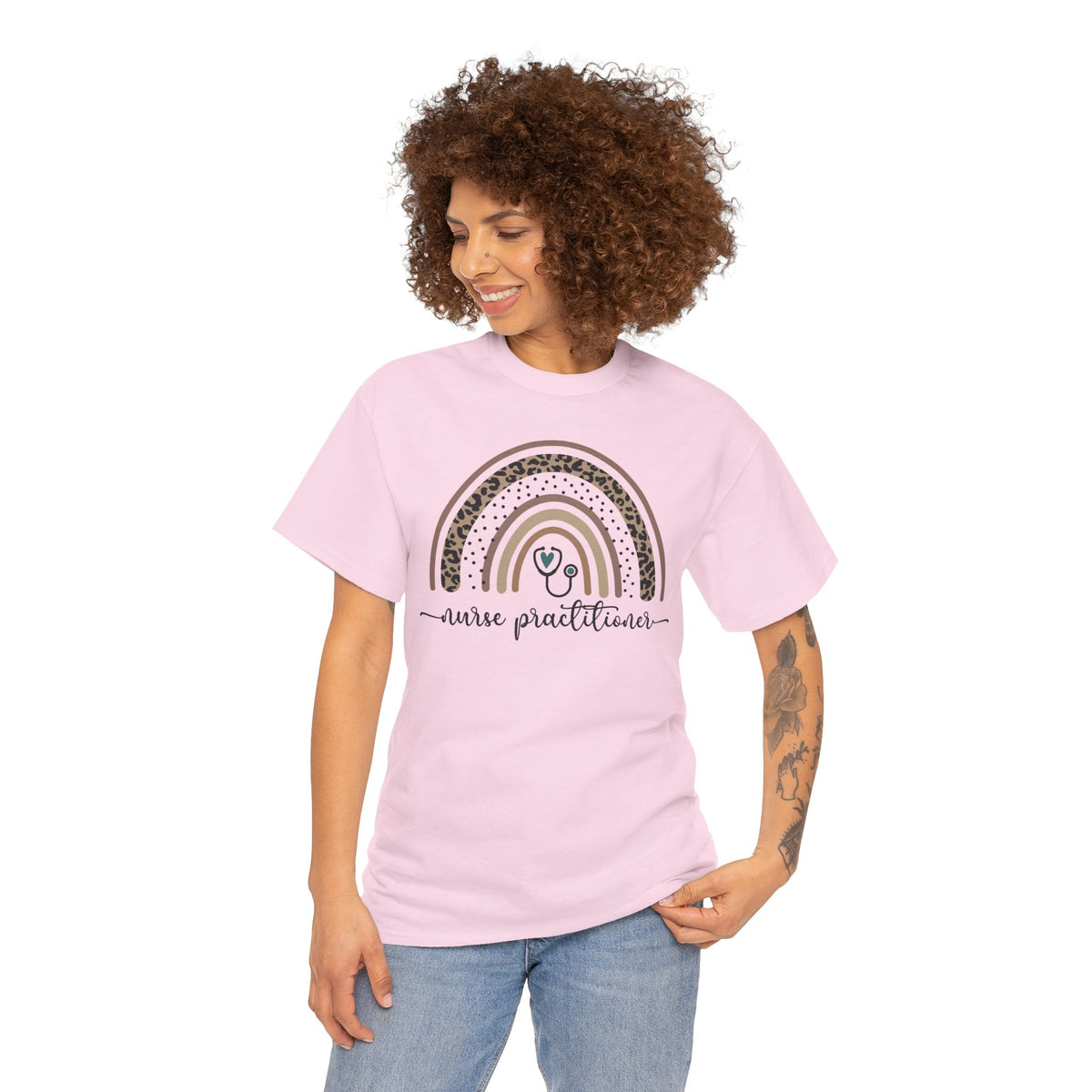 Nurse Practitioner Rainbow T-Shirt — Boho Stethoscope Tee for Nurses