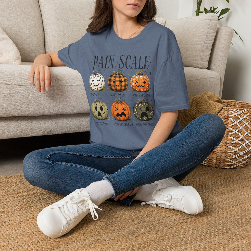 Pain Scale Pumpkin T-Shirt — Halloween Pumpkin Faces Graphic Tee
