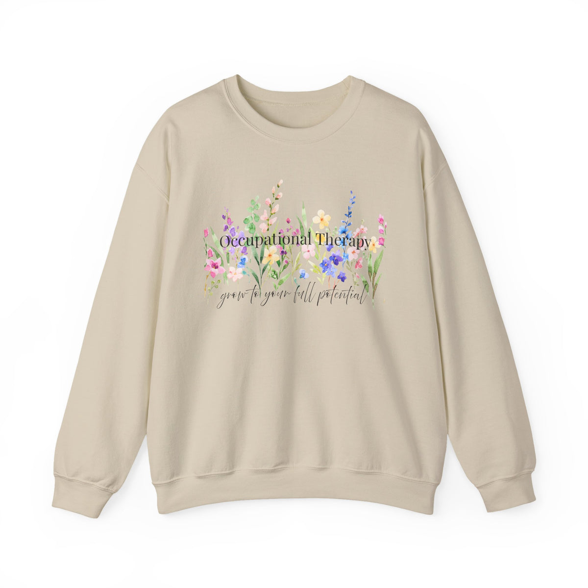 Floral Inspirational Crewneck Sweatshirt — "You Are Wildflower" Botanical Graphic