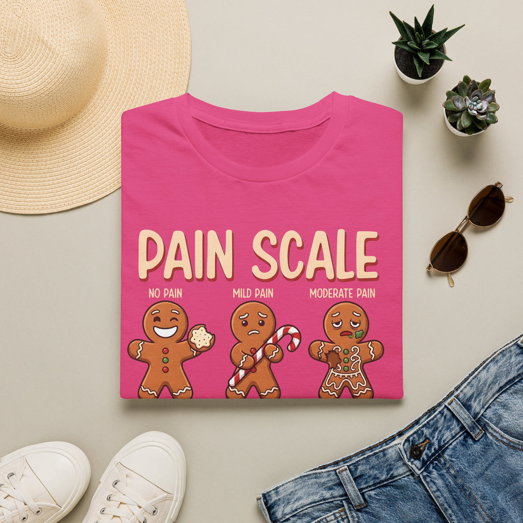 Pain Scale Gingerbread T-Shirt – Funny Holiday Pain Meter Tee for Bakers & Christmas Lovers