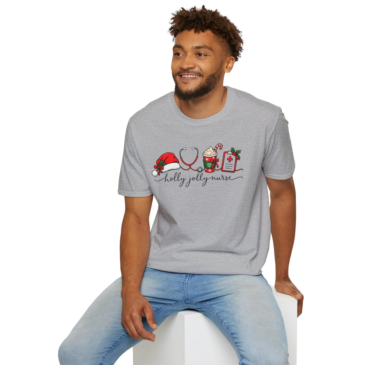 Nurse Christmas T-Shirt — "Holly Jolly Nurse"