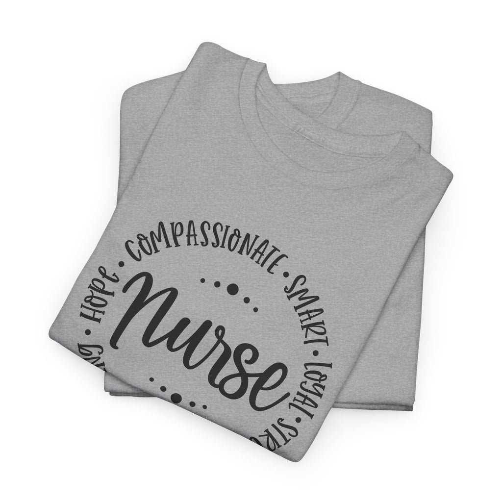 Nurse Circle Words T‑Shirt — Compassionate, Smart, Caring Nurse Tee