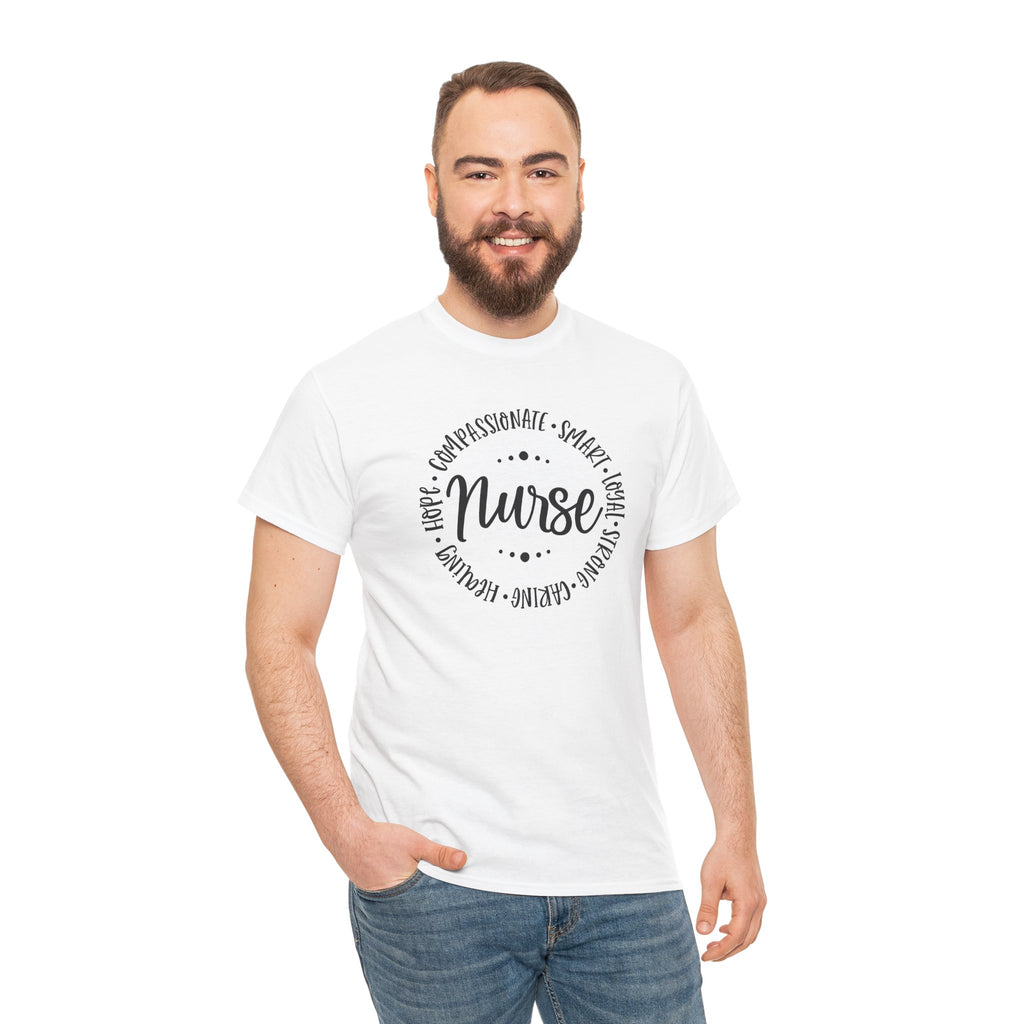 Nurse Circle Words T‑Shirt — Compassionate, Smart, Caring Nurse Tee