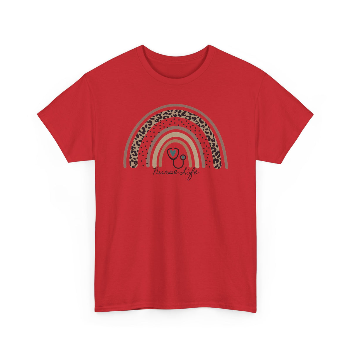 Nurse Life Rainbow Tee - Cute Neutral Stethoscope Graphic T-Shirt