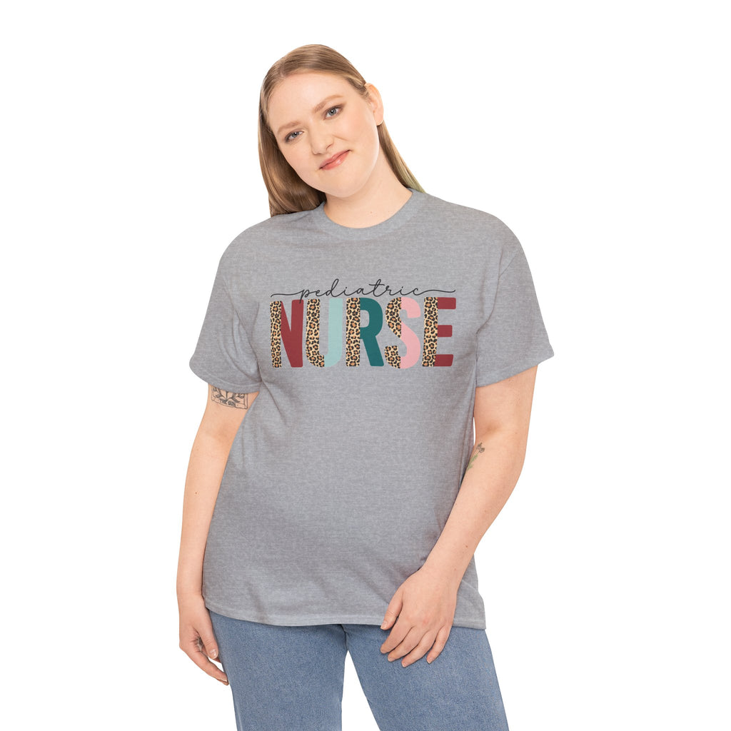 RN Pediatric Tee — Colorful Leopard